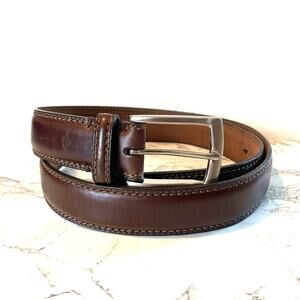 Dockers Men's Belt Genuine Leather Edge Stitch Brown Size 42